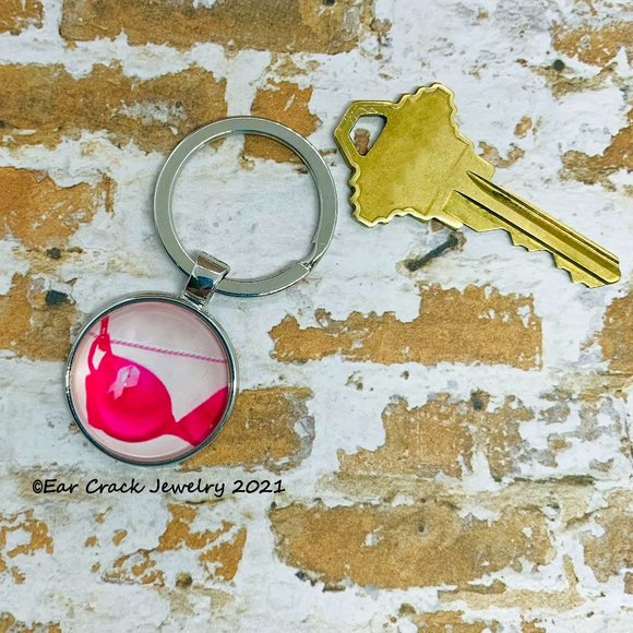 Handmade - Breast Cancer Keychain - Picture 3 of 3